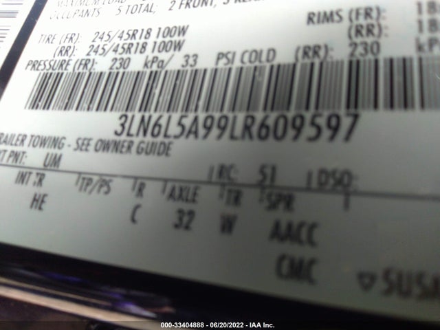 2020 Lincoln MKZ, VIN: 3LN6L5A99LR609597
