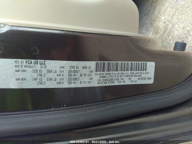 2019 DODGE GRAND CARAVAN SXT VIN: 2C4RDGCG2KR717070