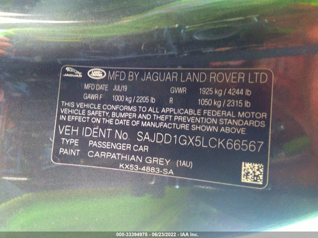 2020 Jaguar F-TYPE, VIN: SAJDD1GX5LCK66567