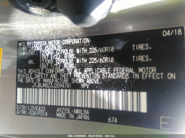 2018 Lexus NX, VIN: JTJBJRBZ3J2094741
