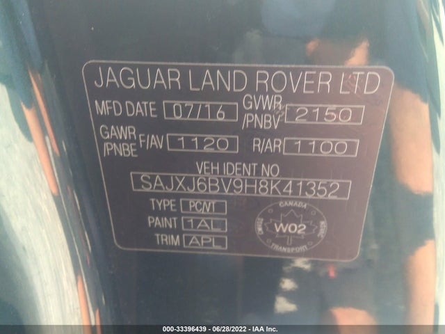 2017 Jaguar F-TYPE, VIN: SAJXJ6BV9H8K41352