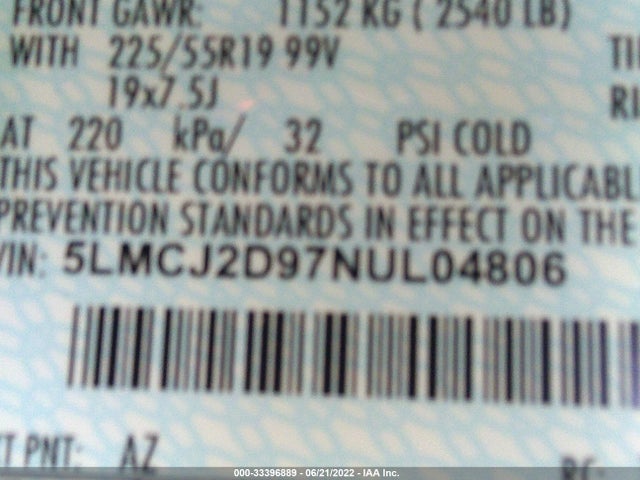 2022 Lincoln Corsair, VIN: 5LMCJ2D97NUL04806