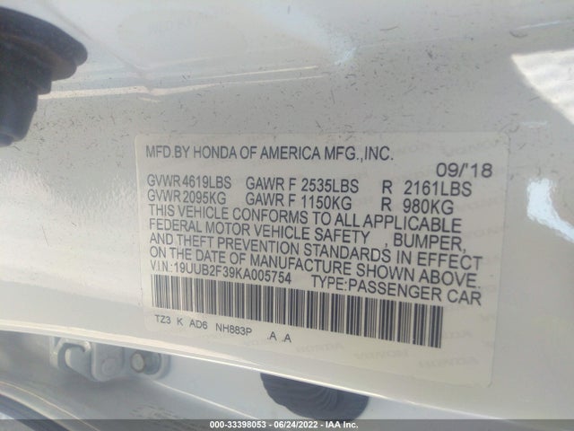 2019 Acura TLX, VIN: 19UUB2F39KA005754