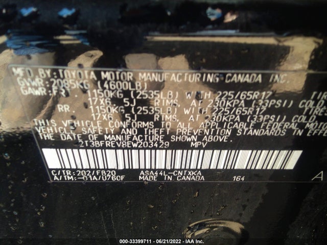 Toyota RAV4 LE 2014 2T3BFREV8EW203429 Image 9