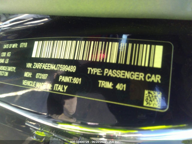 ZARFAEEN4J7599489 Alfa Romeo Giulia Ti Sport