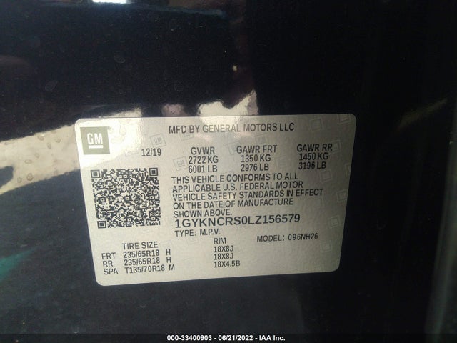 2020 Cadillac XT5, VIN: 1GYKNCRS0LZ156579