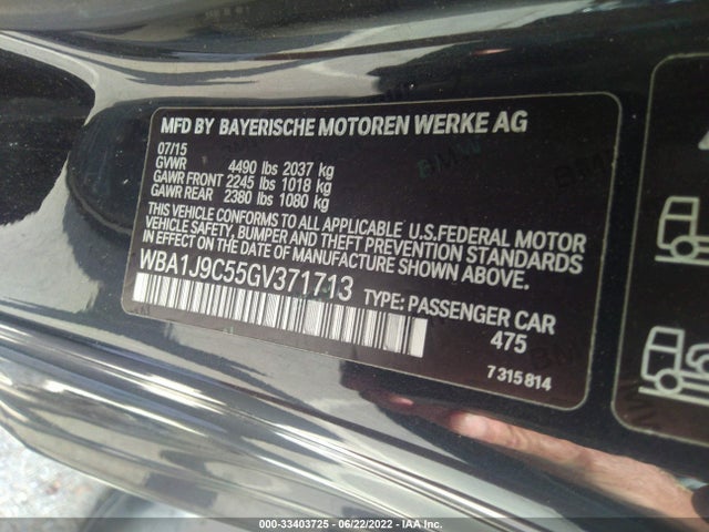 2016 BMW 2 Series, VIN: WBA1J9C55GV371713