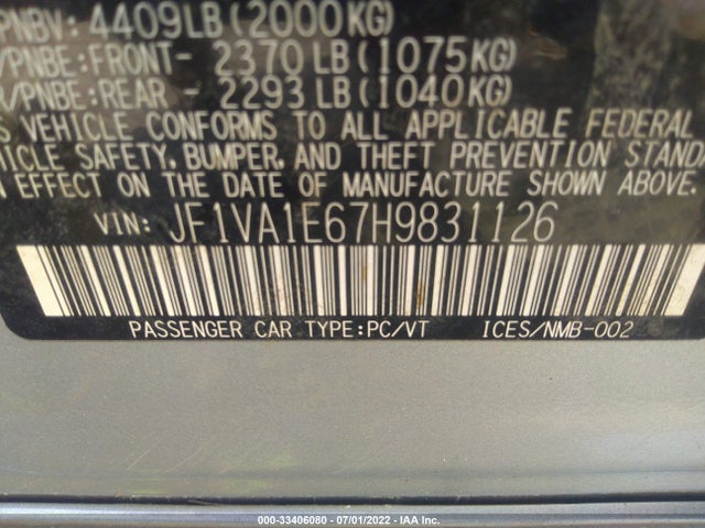 2017 Subaru WRX, VIN: JF1VA1E67H9831126