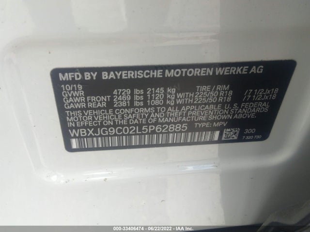 2020 BMW X1, VIN: WBXJG9C02L5P62885