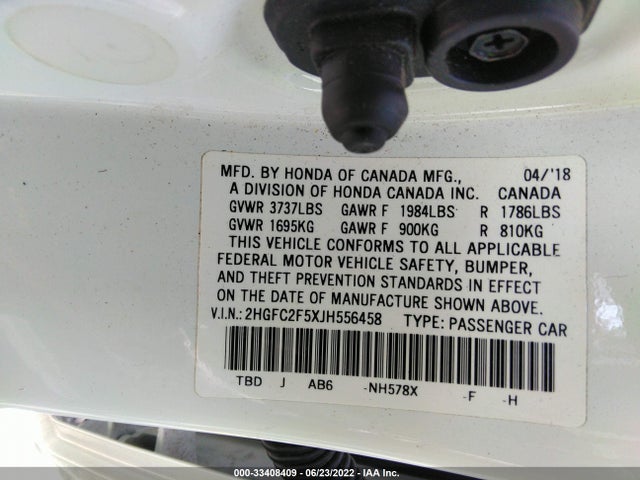 2018 HONDA CIVIC SEDAN LX VIN: 2HGFC2F5XJH556458