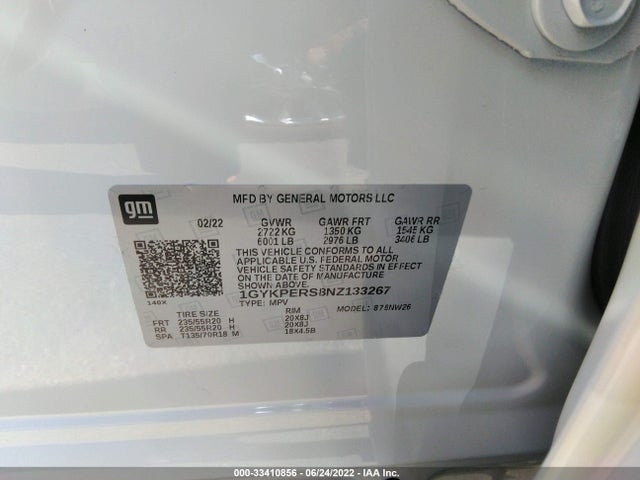 2022 Cadillac XT6, VIN: 1GYKPERS8NZ133267