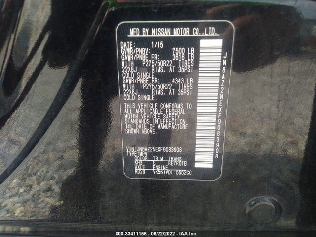 2015 Infiniti QX80, VIN: JN8AZ2NEXF9083908