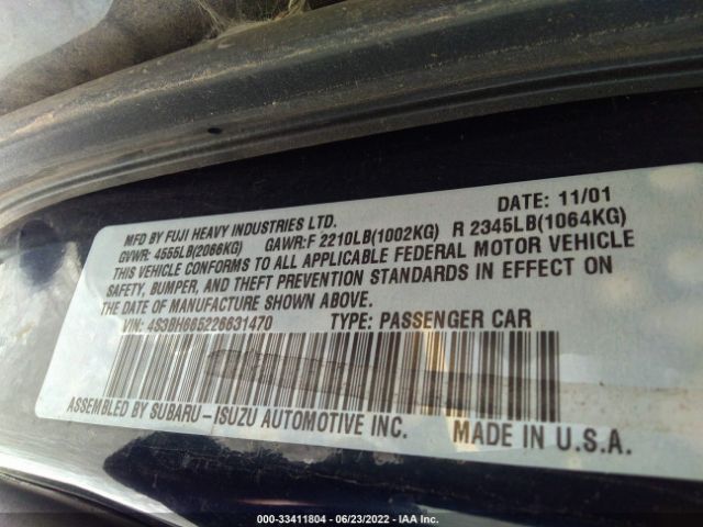 4S3BH665226631470 Subaru Legacy Wagon Outback