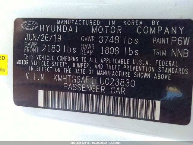 2020 Hyundai Veloster, VIN: KMHTG6AF1LU023830