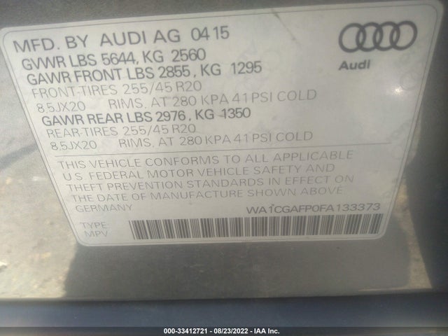 2015 Audi SQ5, VIN: WA1CGAFP0FA133373