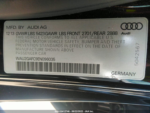 2014 Audi A7, VIN: WAU2GAFC9EN096035