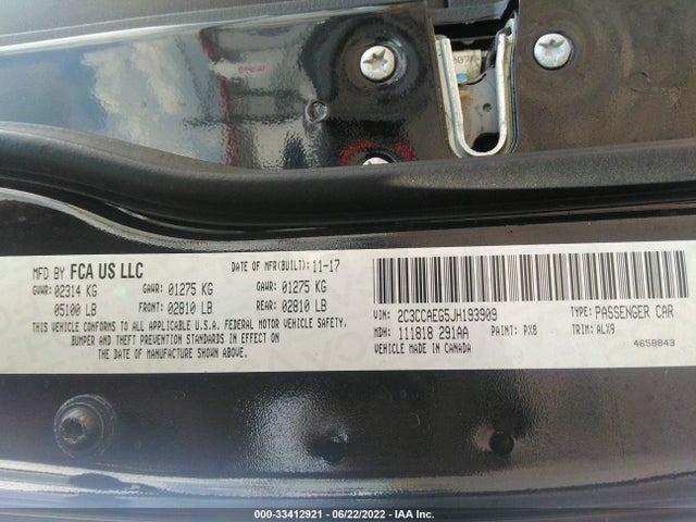 2018 Chrysler 300, VIN: 2C3CCAEG5JH193909