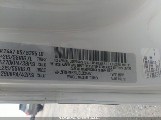 2018 Ram Promaster City, VIN: ZFBERFBB1J6L33497