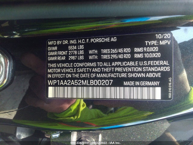 2021 Porsche Macan, VIN: WP1AA2A52MLB00207