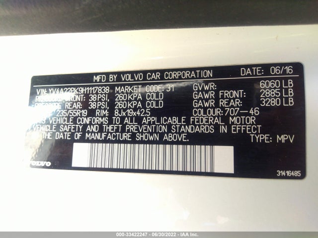 YV4A22PK9H1117838 Volvo Xc90 Momentum