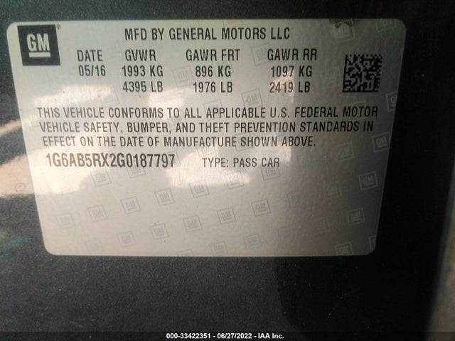 Cadillac Ats Sedan Luxury Collection Rwd 2016 1G6AB5RX2G0187797 Image 9