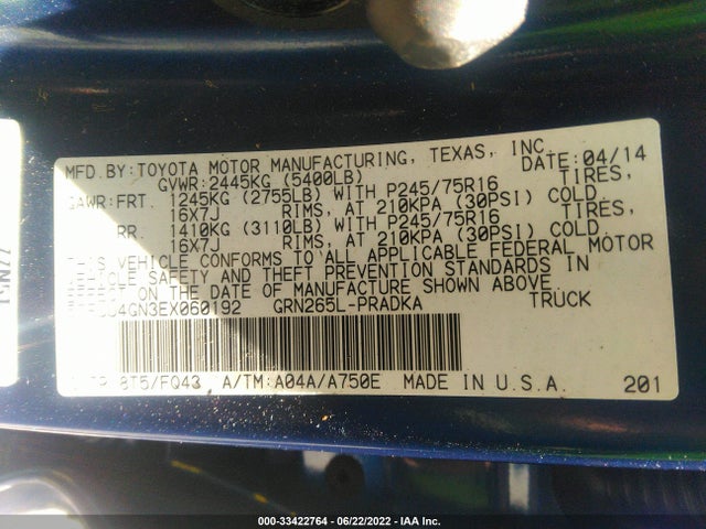 Toyota Tacoma Prerunner 2014 5TFJU4GN3EX060192 Image 10
