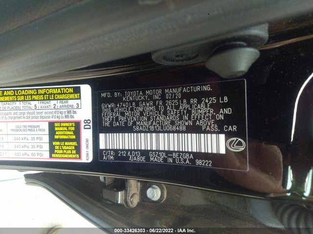 Lexus ES 2020 58ADZ1B13LU068488 Image 9