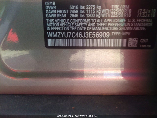 2018 Mini Countryman, VIN: WMZYU7C46J3E56909