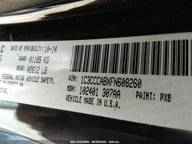 1C3CCCABXFN608260 Chrysler 200 Limited