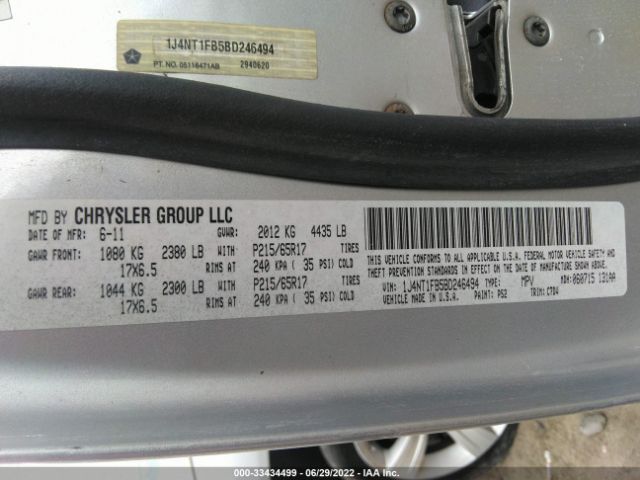 1J4NT1FB5BD246494 Jeep Compass Latitude