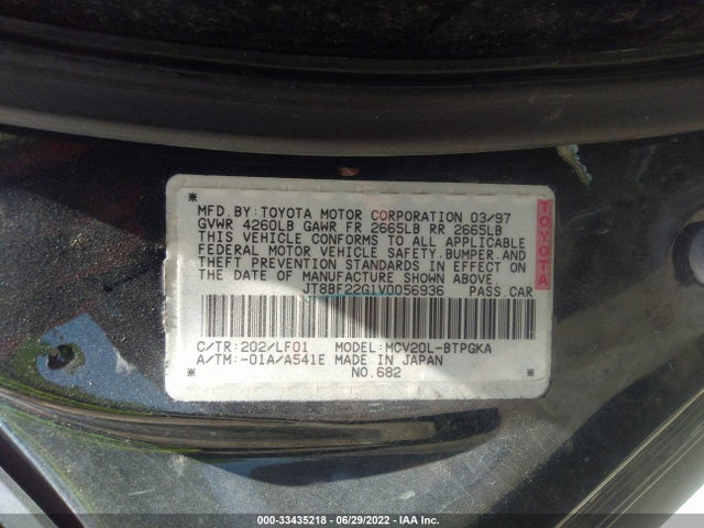JT8BF22G1V0056936 Lexus ES 300 LUXURY SPORT SDN
