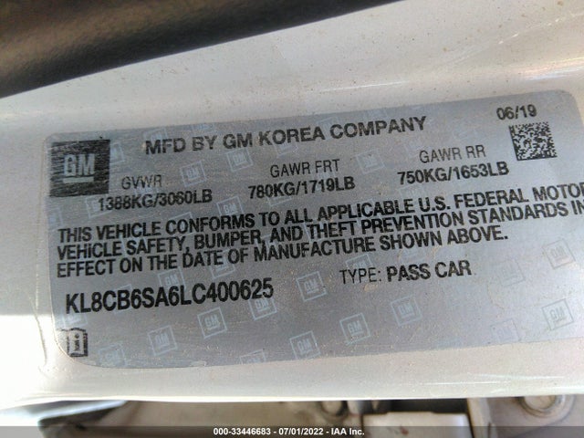 Chevrolet SPARK LS 2020 KL8CB6SA6LC400625 Image 9