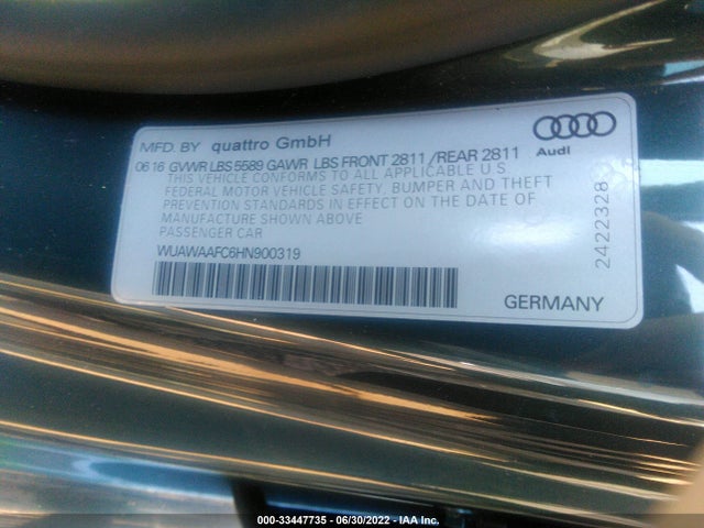 2017 Audi RS 7, VIN: WUAWAAFC6HN900319
