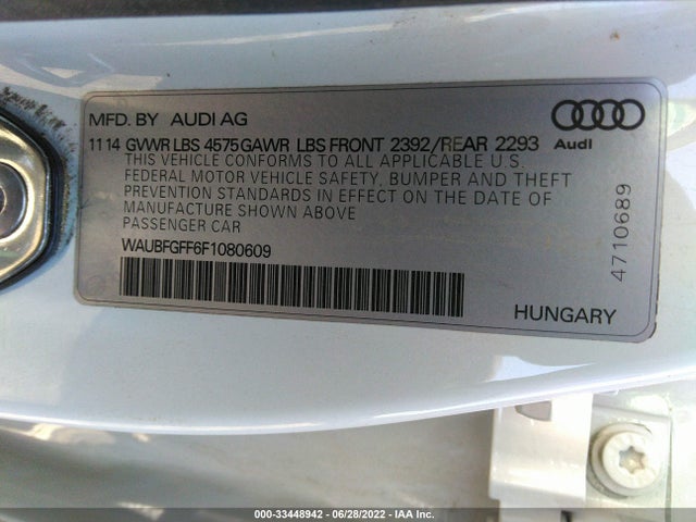 WAUBFGFF6F1080609 Audi S3/a3 2.0t Premium