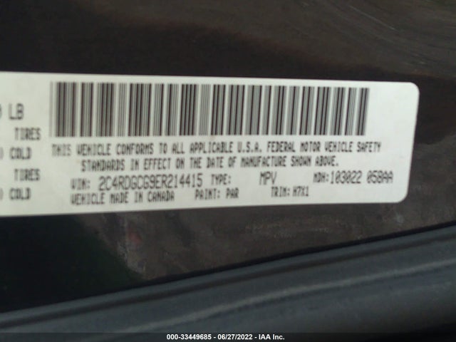 Dodge Grand Caravan Sxt 2014 2C4RDGCG9ER214415 Image 9