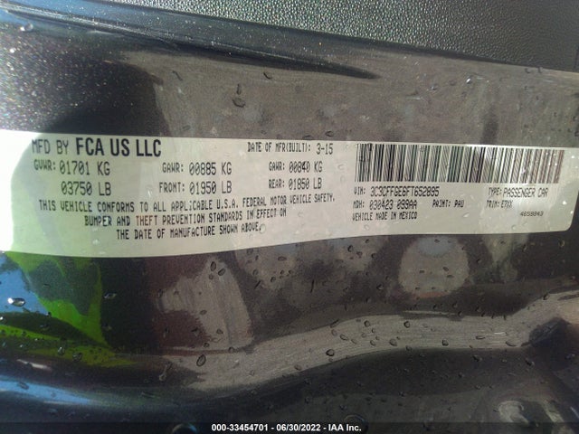 2015 Fiat 500e, VIN: 3C3CFFGE6FT652895