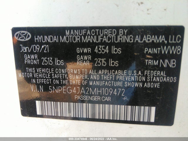 Hyundai SONATA SE 2021 5NPEG4JA2MH109472 Image 11