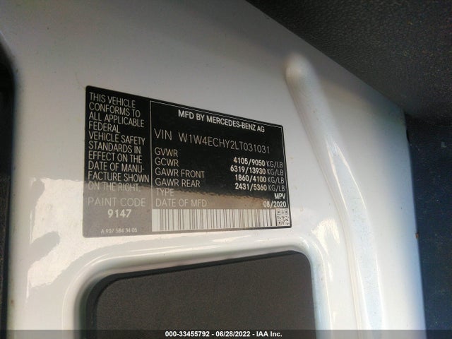 2020 Mercedes-Benz Sprinter, VIN: W1W4ECHY2LT031031
