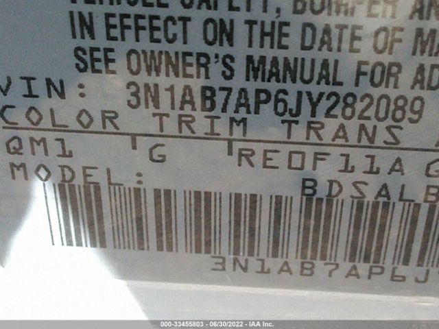 3N1AB7AP6JY282089 Nissan SENTRA S