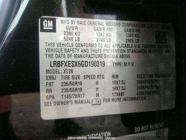 2016 Buick Envision, VIN: LRBFXESX6GD190319