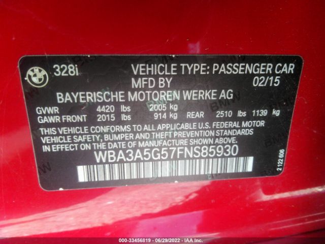 WBA3A5G57FNS85930 BMW 3 Series 328i