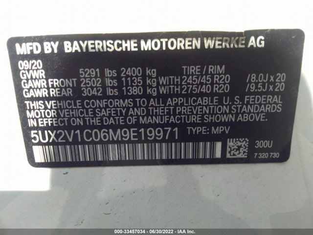 2021 BMW X4, VIN: 5UX2V1C06M9E19971