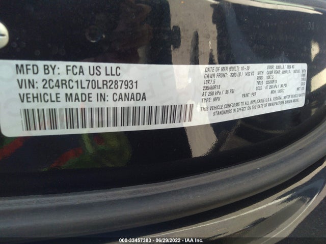 2020 Chrysler Pacifica Hybrid, VIN: 2C4RC1L70LR287931