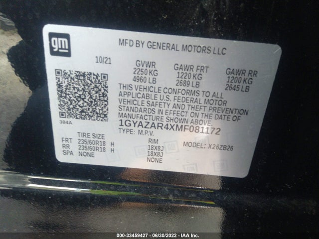 2021 Cadillac XT4, VIN: 1GYAZAR4XMF081172