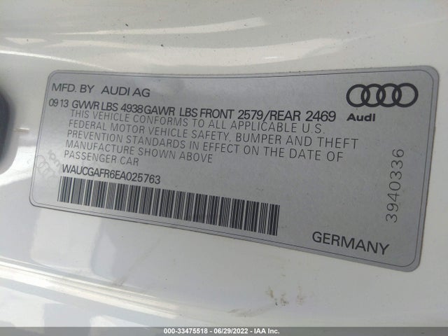 WAUCGAFR6EA025763 Audi S5 Premium Plus