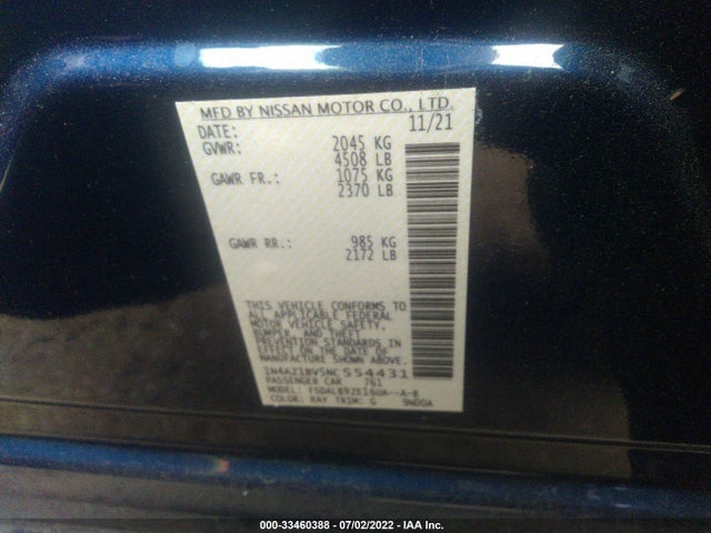 2022 Nissan Leaf, VIN: 1N4AZ1BV5NC554431