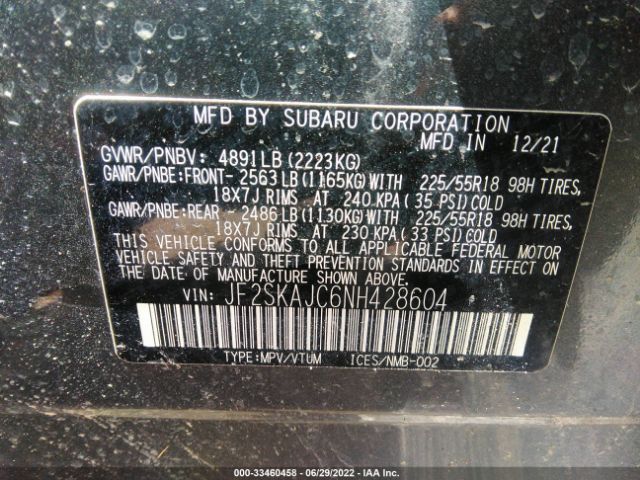 JF2SKAJC6NH428604 Subaru Forester Sport