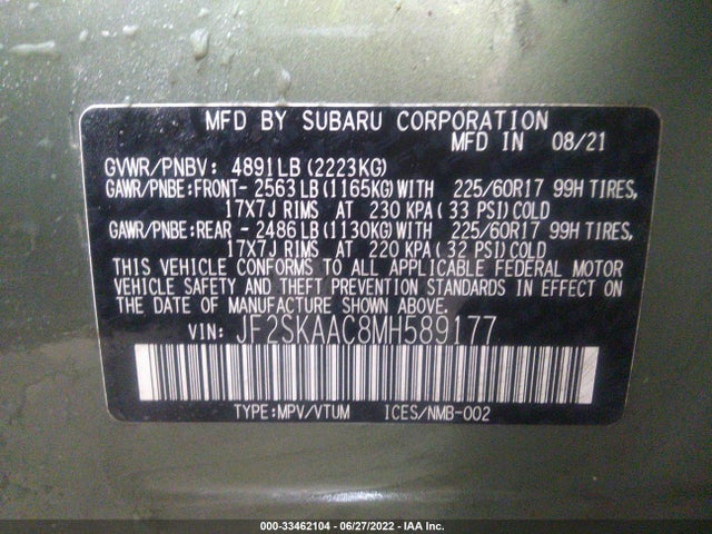 Subaru Forester 2021 JF2SKAAC8MH589177 Image 11