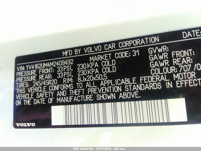 2021 Volvo XC40, VIN: YV4162UM4M2409492