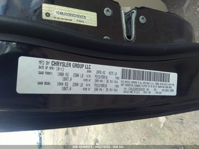 Jeep Compass 2012 1C4NJDCB9CD524235 Image 10